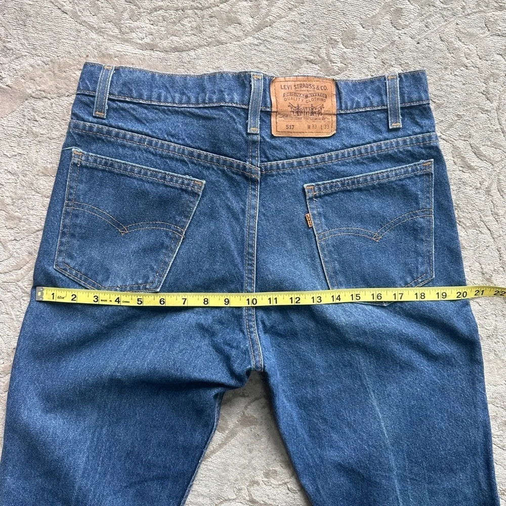 VTG 90s Levi’s 517 Orange Tab Jeans 33x33 USA Made Bootcut Denim 40517-0215